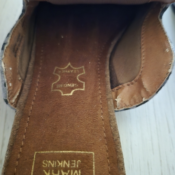 Mark Jenkins Leather Leopard Print Slide Mules 37/7 - Picture 5 of 6